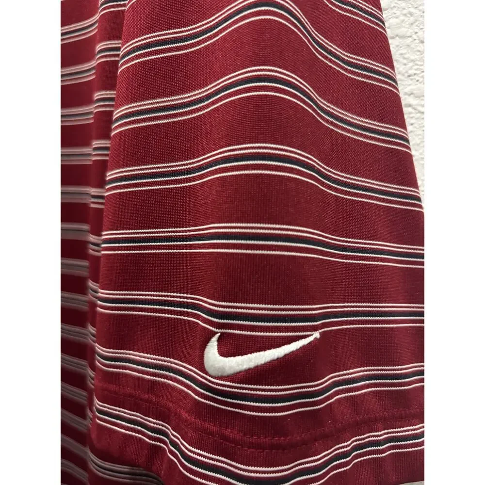 Nike‎ Golf Tour Performance Polo Shirt Men's Large Striped Dri Fit